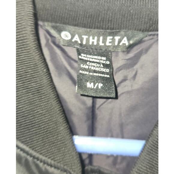 NEW Athleta Bomber Jacket Black NWT Size Medium/P - Picture 7 of 13